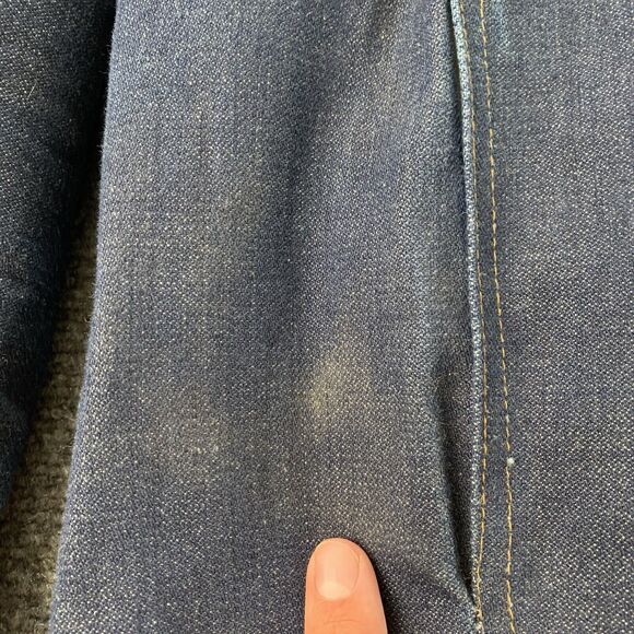 Vintage Carhartt Denim Jacket Sherpa Lined Button Up Dark Wash 80s 90s Size 42 - Picture 6 of 15